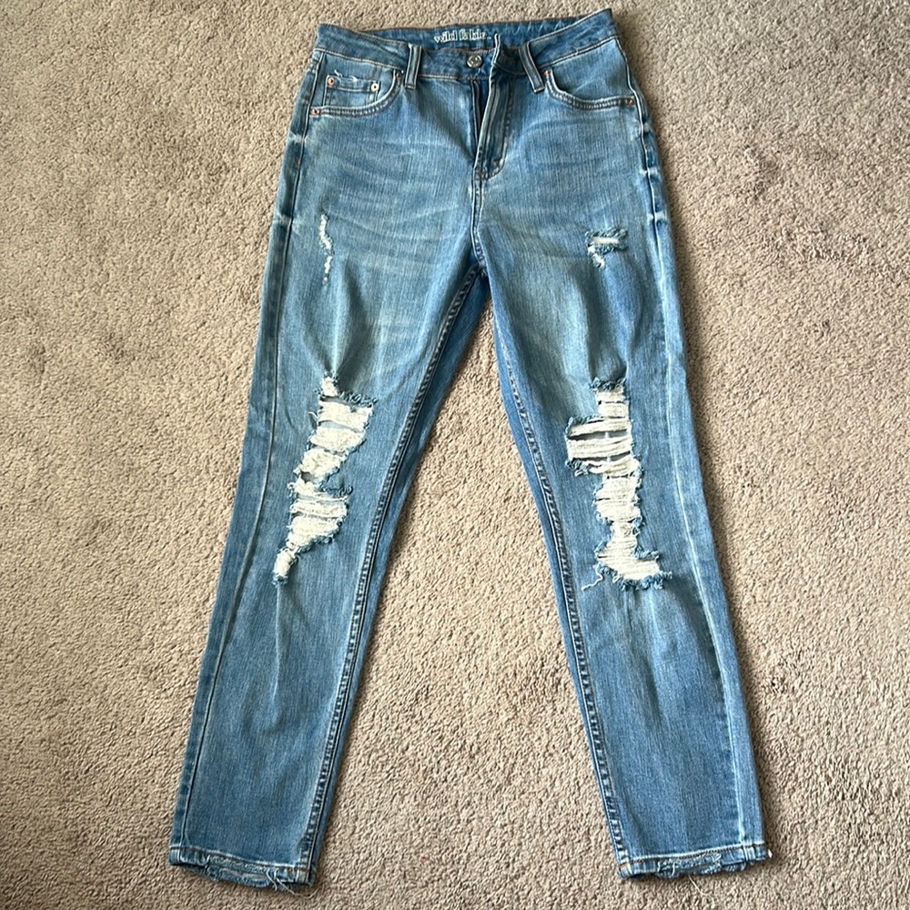 Wild Fable Denim High Rise Mom Jeans, Ripped